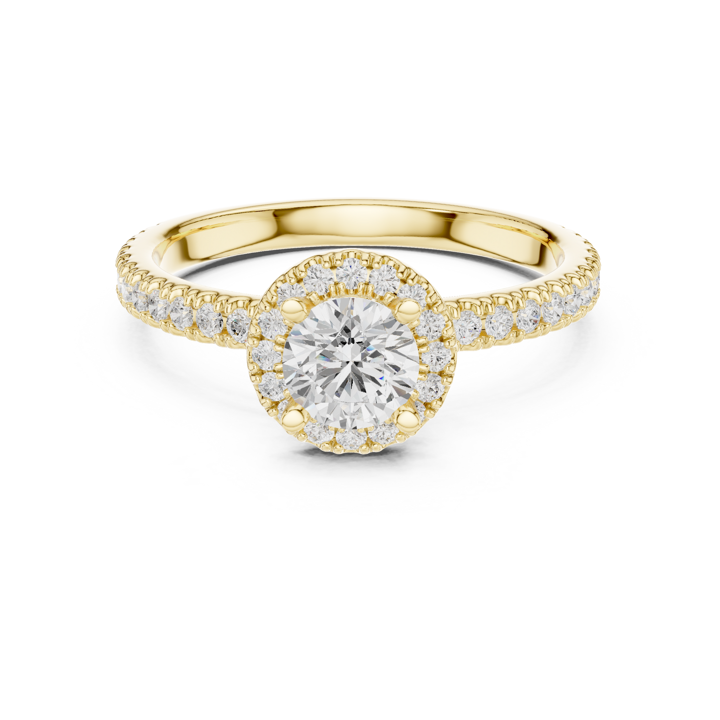 Round-Cut Halo Diamond Ring | Lab-Grown Diamond