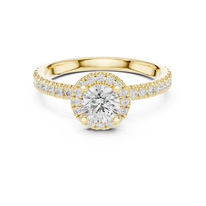 Round-Cut Halo Diamond Ring | Lab-Grown Diamond