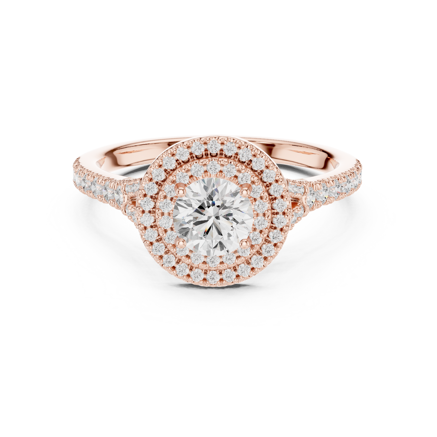 Double Halo Split-Shank Cathedral Engagement Ring | Lab-Grown Diamond