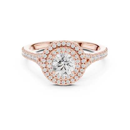 Double Halo Split-Shank Cathedral Engagement Ring | Lab-Grown Diamond