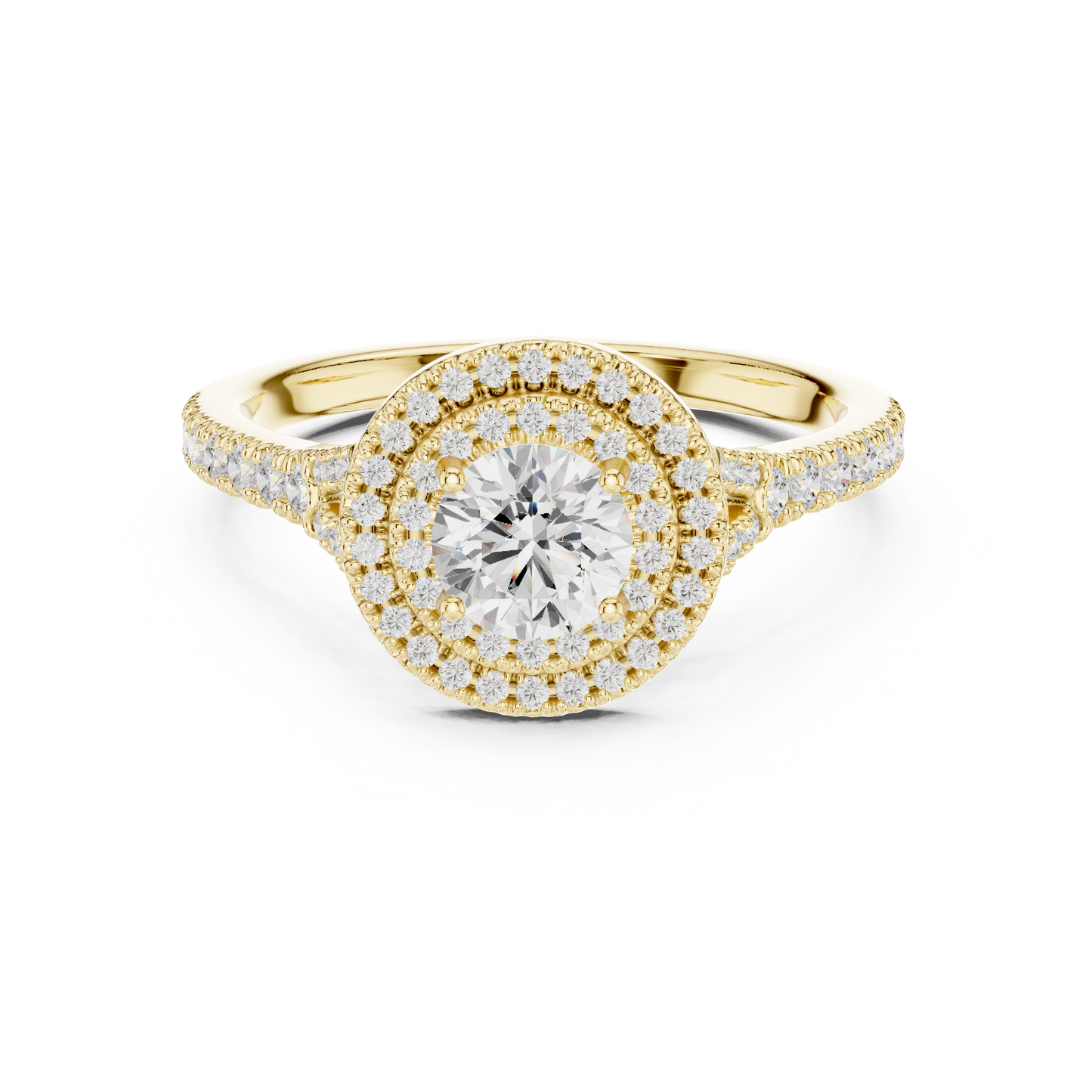 Double Halo Split-Shank Cathedral Engagement Ring | Lab-Grown Diamond