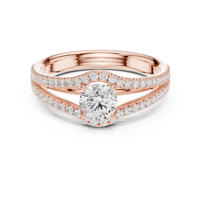 0.50 ct Solitaire Split Shank Diamond Ring | 935 Anti-Tarnish Silver