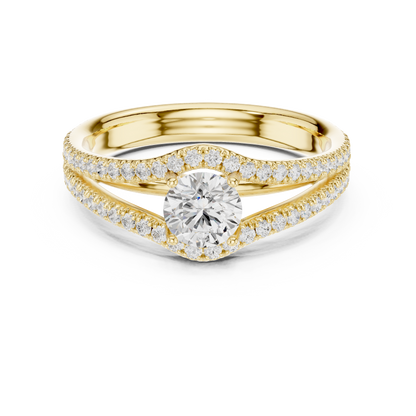 0.50 ct Solitaire Split Shank Diamond Ring | 935 Anti-Tarnish Silver