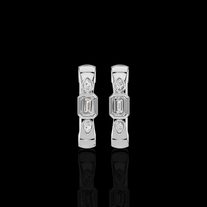 Emerald Cut Drop Earrings with Pear Shape Stones | Elegant Statement Earrings | Matisha Jewels