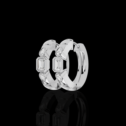 Emerald Cut Drop Earrings with Pear Shape Stones | Elegant Statement Earrings | Matisha Jewels