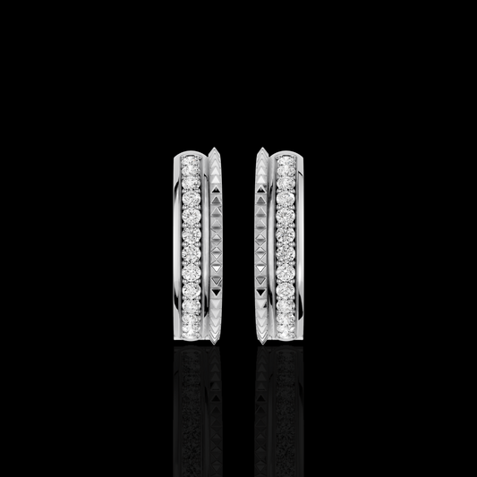 Round Crystal Huggie Hoops, Geometric Statement Earrings, Elegant Jewelry Gift for Women