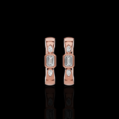Emerald Cut Drop Earrings with Pear Shape Stones | Elegant Statement Earrings | Matisha Jewels