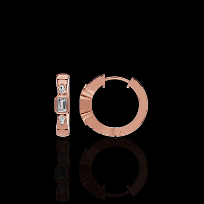 Emerald Cut Drop Earrings with Pear Shape Stones | Elegant Statement Earrings | Matisha Jewels