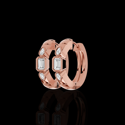 Emerald Cut Drop Earrings with Pear Shape Stones | Elegant Statement Earrings | Matisha Jewels