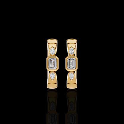 Emerald Cut Drop Earrings with Pear Shape Stones | Elegant Statement Earrings | Matisha Jewels