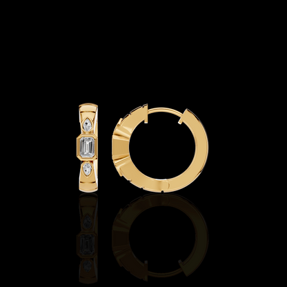 Emerald Cut Drop Earrings with Pear Shape Stones | Elegant Statement Earrings | Matisha Jewels