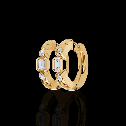Emerald Cut Drop Earrings with Pear Shape Stones | Elegant Statement Earrings | Matisha Jewels