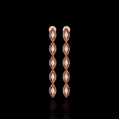 Drop Earrings, Marquise Crystal Dangle Earrings, Elegant Long Statement Earrings for Wome