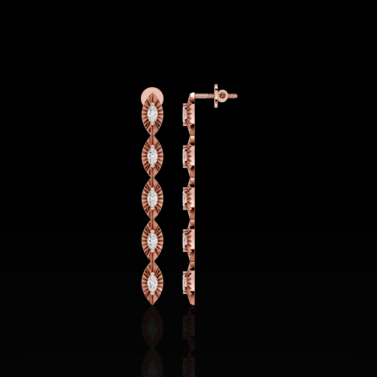 Drop Earrings, Marquise Crystal Dangle Earrings, Elegant Long Statement Earrings for Wome