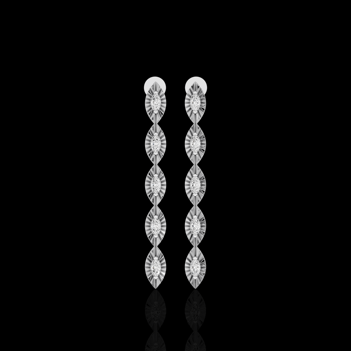 Drop Earrings, Marquise Crystal Dangle Earrings, Elegant Long Statement Earrings for Wome