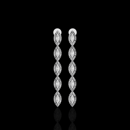 Drop Earrings, Marquise Crystal Dangle Earrings, Elegant Long Statement Earrings for Wome