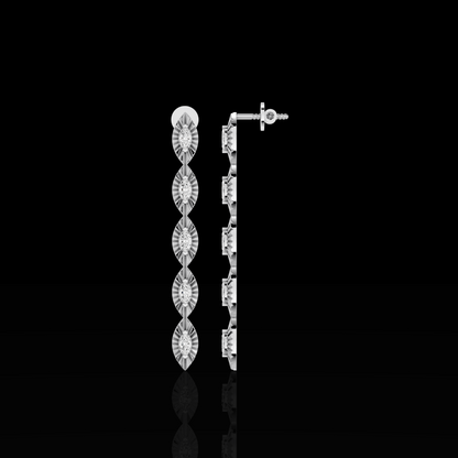 Drop Earrings, Marquise Crystal Dangle Earrings, Elegant Long Statement Earrings for Wome