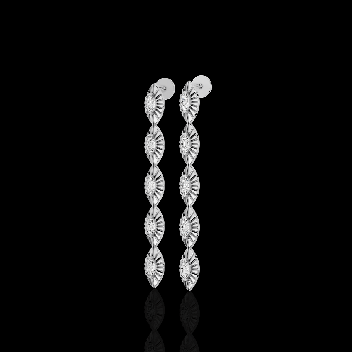 Drop Earrings, Marquise Crystal Dangle Earrings, Elegant Long Statement Earrings for Wome