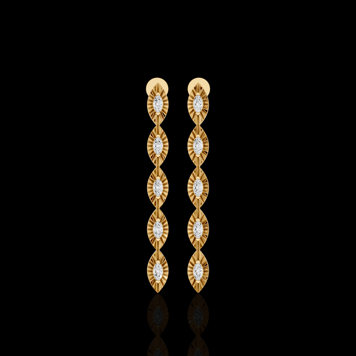 Drop Earrings, Marquise Crystal Dangle Earrings, Elegant Long Statement Earrings for Wome