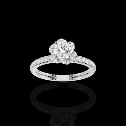 Matisha Round Diamond Halo Engagement Ring