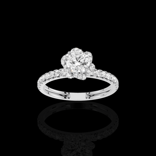 Matisha Round Diamond Halo Engagement Ring