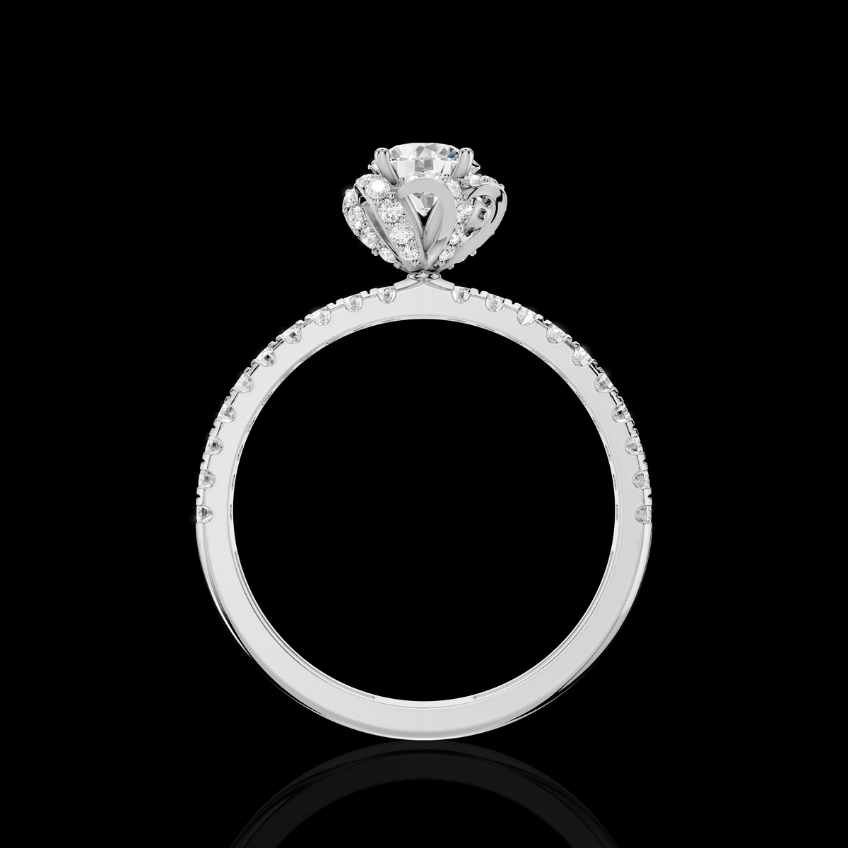 Matisha Round Diamond Halo Engagement Ring