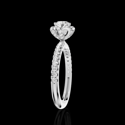 Matisha Round Diamond Halo Engagement Ring