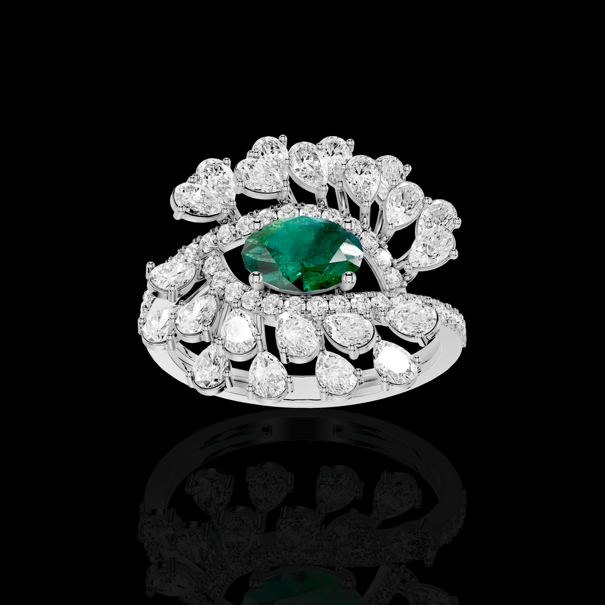 Celestial Floral Diamond Statement Ring | Enchanted Bloom Diamond