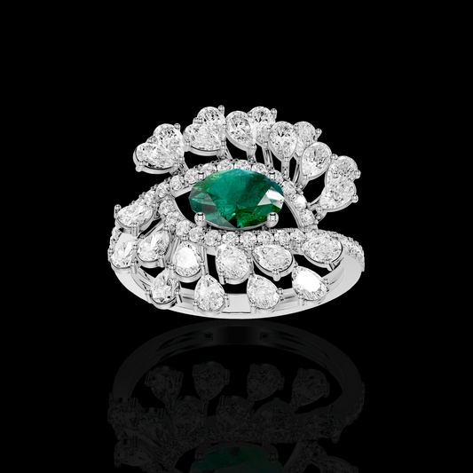 Celestial Floral Diamond Statement Ring | Enchanted Bloom Diamond