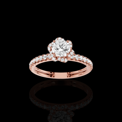 Matisha Round Diamond Halo Engagement Ring