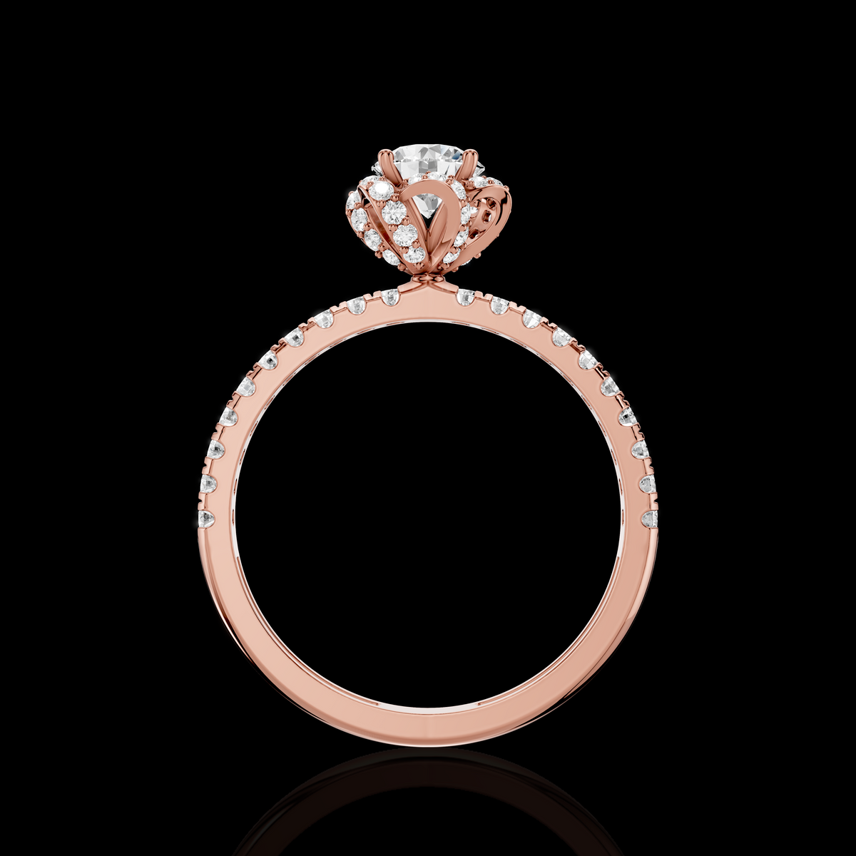 Matisha Round Diamond Halo Engagement Ring