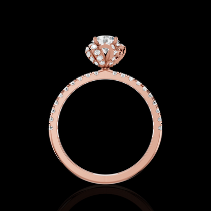Matisha Round Diamond Halo Engagement Ring