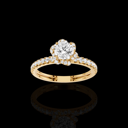 Matisha Round Diamond Halo Engagement Ring