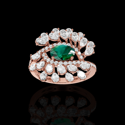 Celestial Floral Diamond Statement Ring | Enchanted Bloom Diamond