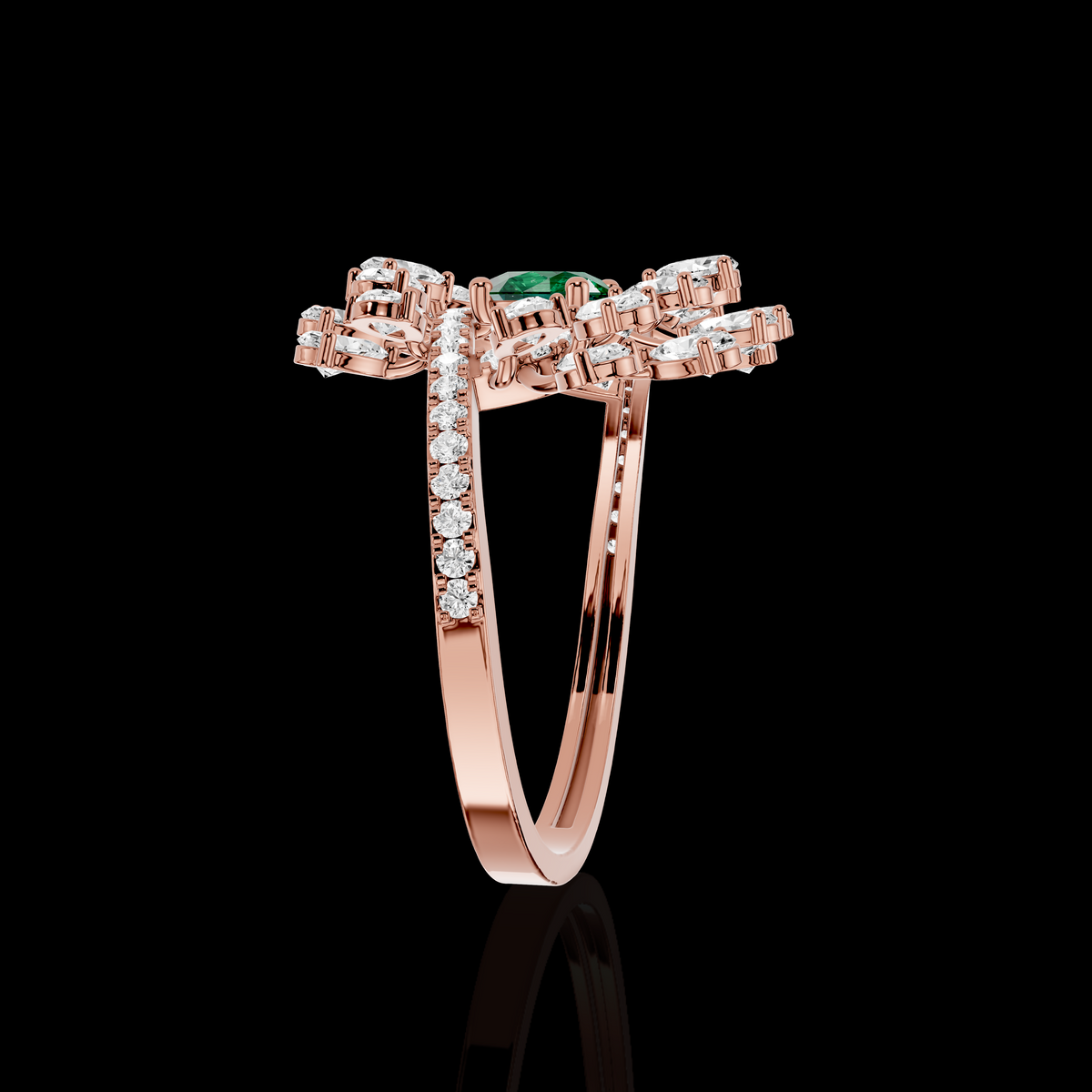Celestial Floral Diamond Statement Ring | Enchanted Bloom Diamond