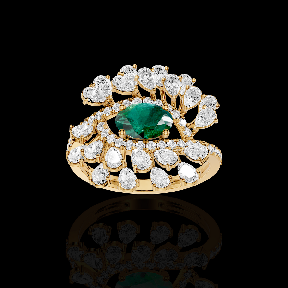 Celestial Floral Diamond Statement Ring | Enchanted Bloom Diamond