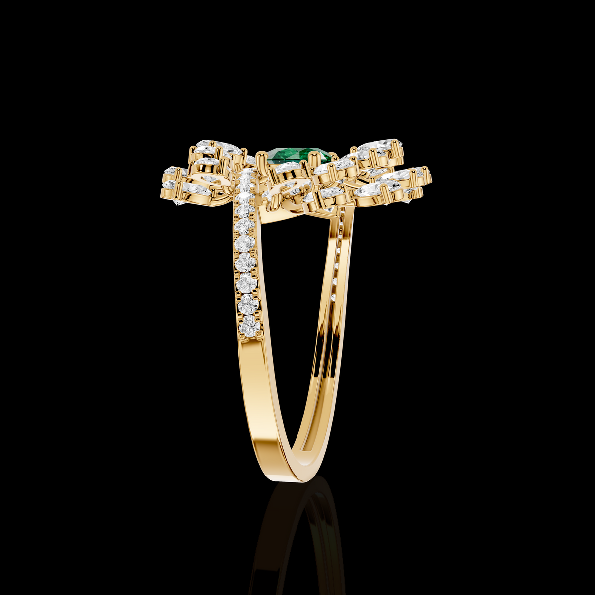 Celestial Floral Diamond Statement Ring | Enchanted Bloom Diamond