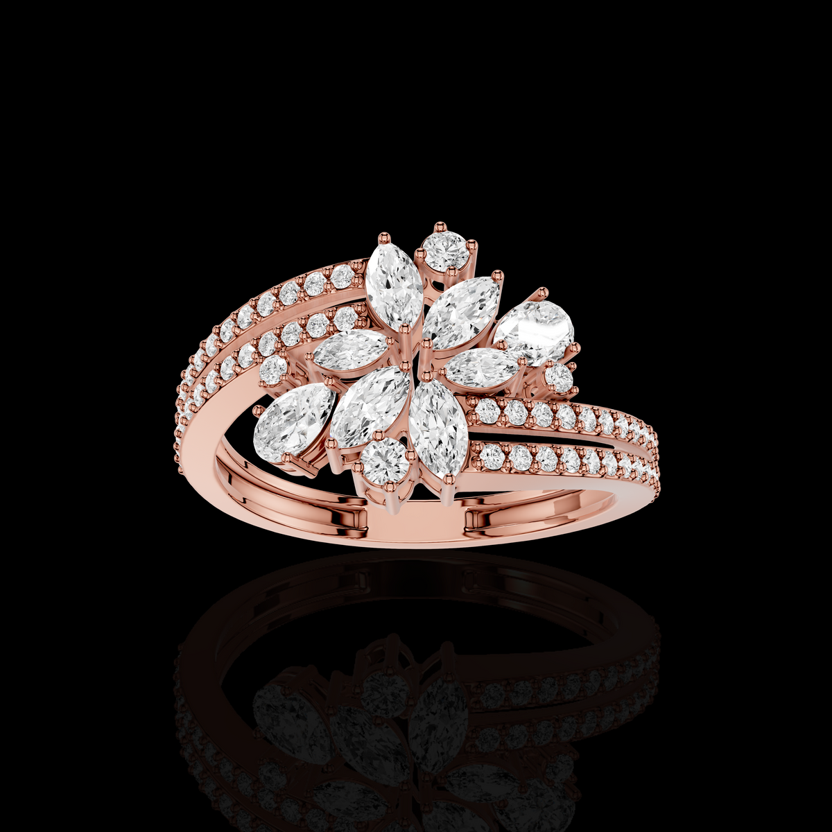 Floral Marquise Stone Statement Ring | Mathisha Jewels