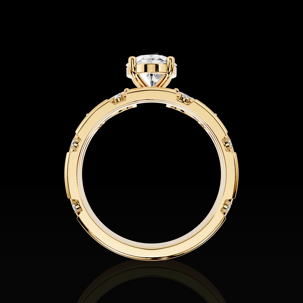 Oval Cut Engagement Ring Set, Floral Accent Bridal Ring, Three Piece Wedding Ring Set
