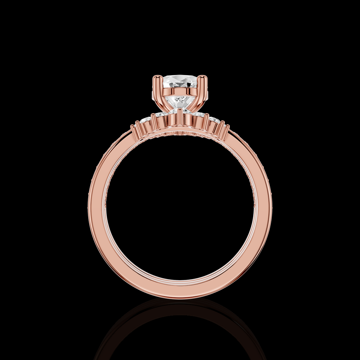 Pear Cut Diamond Ring,Elegant Split Shank Statement Ring, Luxury Fine Jewelry