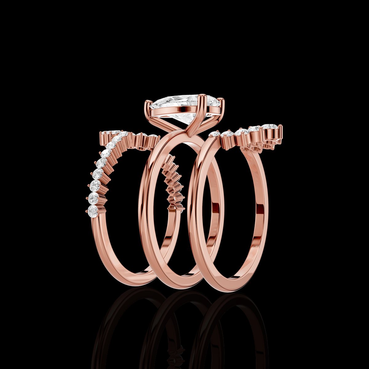 Pear Cut Diamond Ring,Elegant Split Shank Statement Ring, Luxury Fine Jewelry