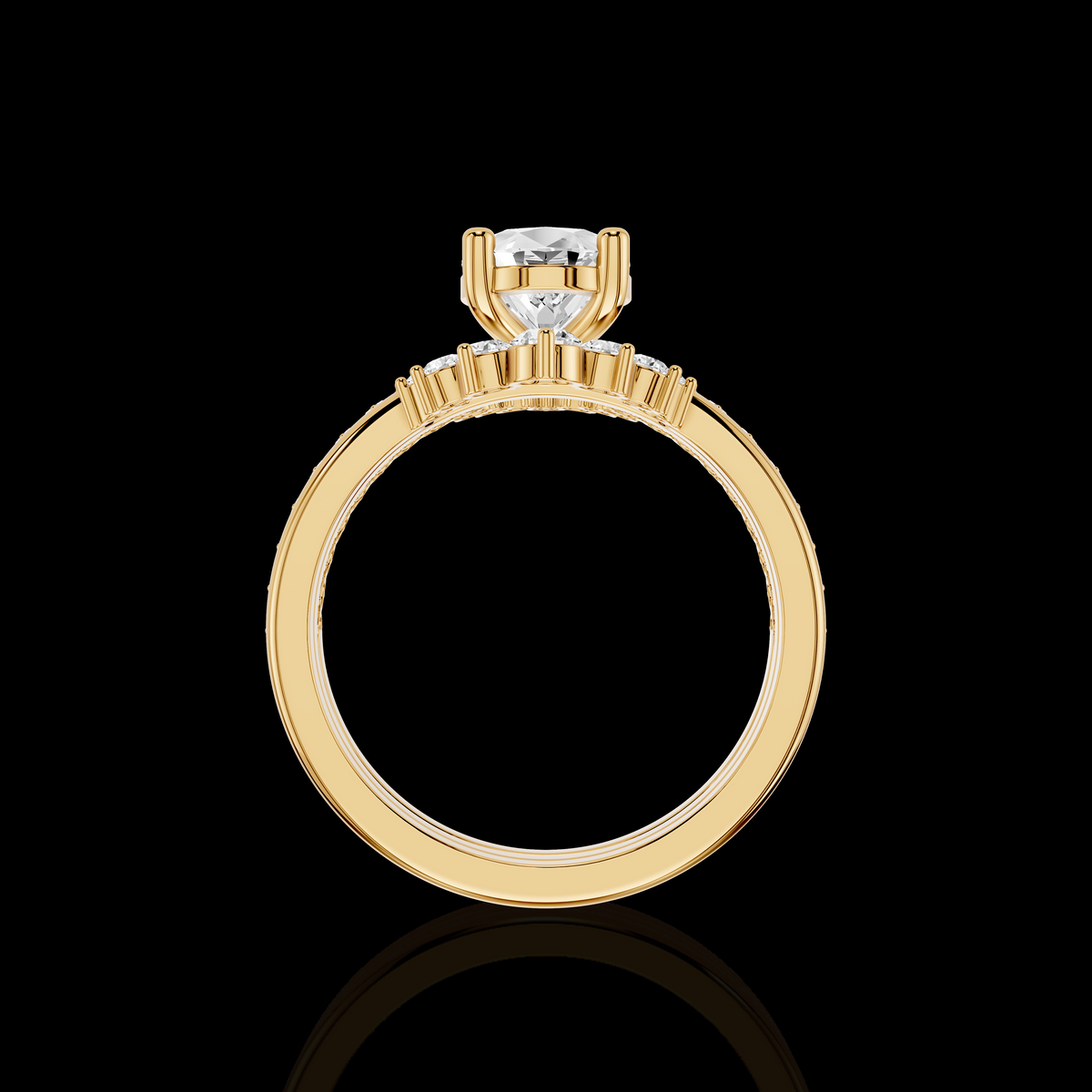 Pear Cut Diamond Ring,Elegant Split Shank Statement Ring, Luxury Fine Jewelry