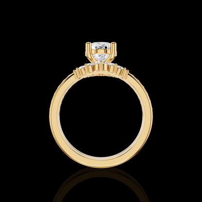 Pear Cut Diamond Ring,Elegant Split Shank Statement Ring, Luxury Fine Jewelry