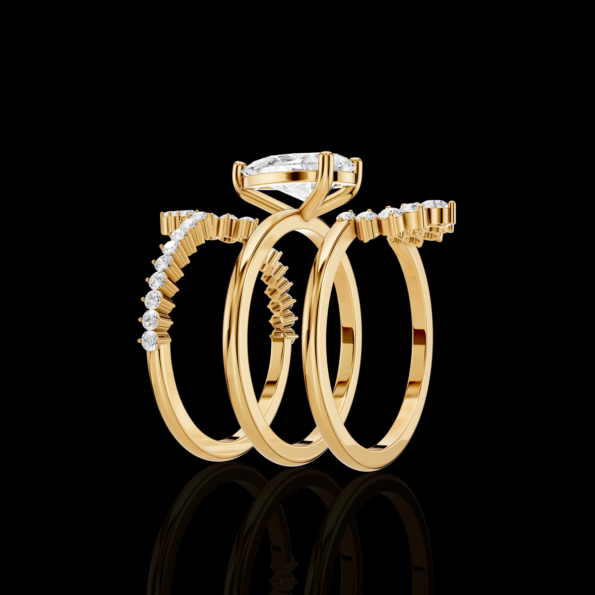 Pear Cut Diamond Ring,Elegant Split Shank Statement Ring, Luxury Fine Jewelry