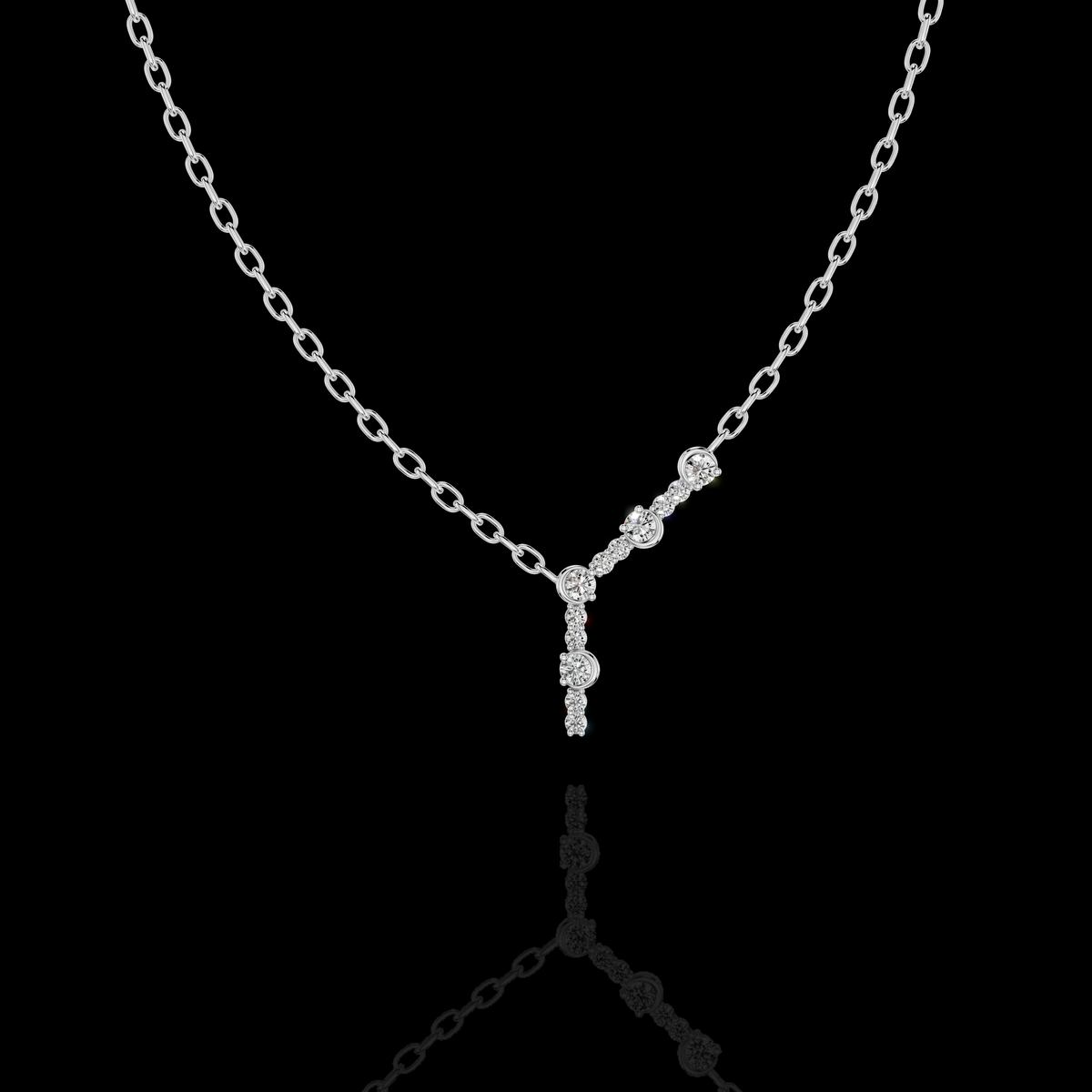 A graceful Y-drop silhouette designed Pendant Necklace | Matisha Jewels