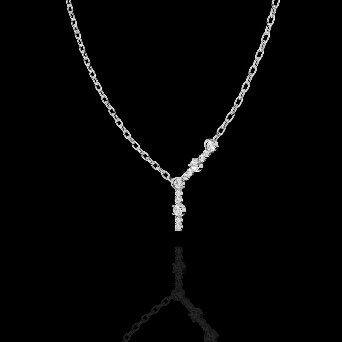 A graceful Y-drop silhouette designed Pendant Necklace | Matisha Jewels