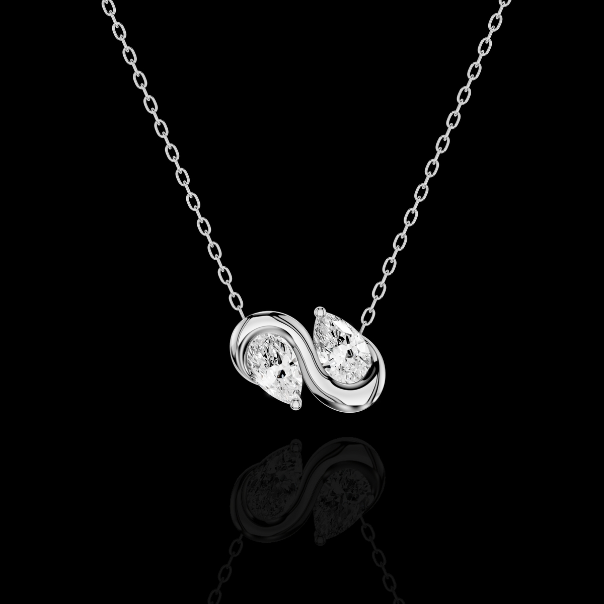 Elegant Pear Shape Infinity Pendant Necklace