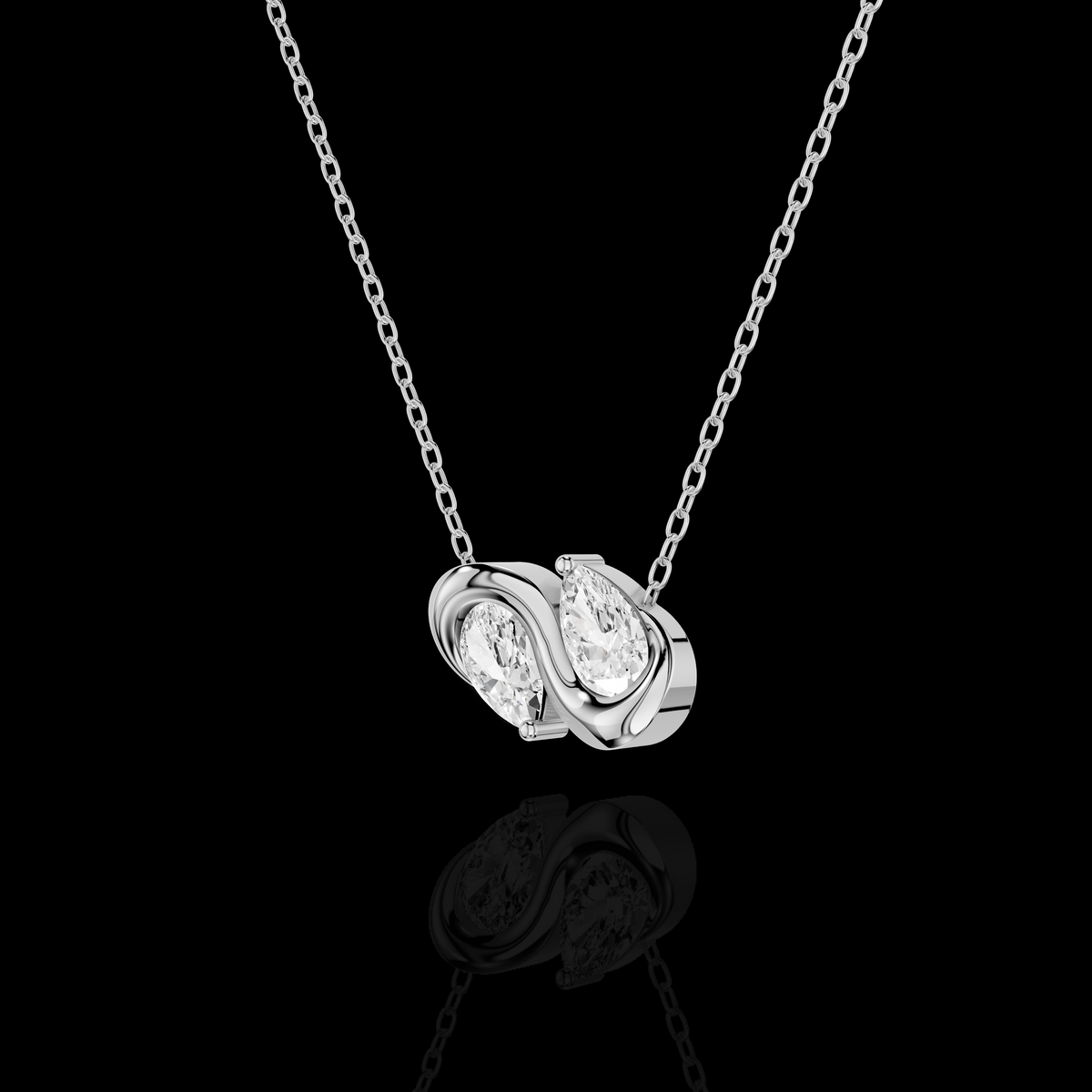 Elegant Pear Shape Infinity Pendant Necklace