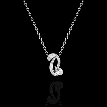 Pear Shape Contemporary Pendant Necklace