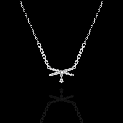 Crisscross Diamond Drop Pendant Necklace | Matisha Jewels